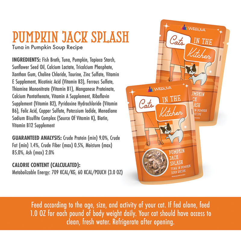Weruva, Can Feline - Pumpkin Jack Splash - Tuna in Pumpkin Soup - 85g - Shreds - Wet Cat Food image number null