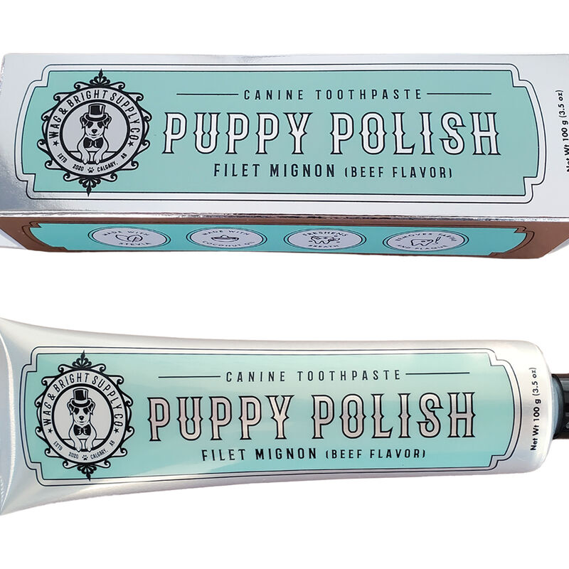 Wag & Bright Supply Co., Puppy Polish Dog Toothpaste - Filet Mignon - 100 g image number null