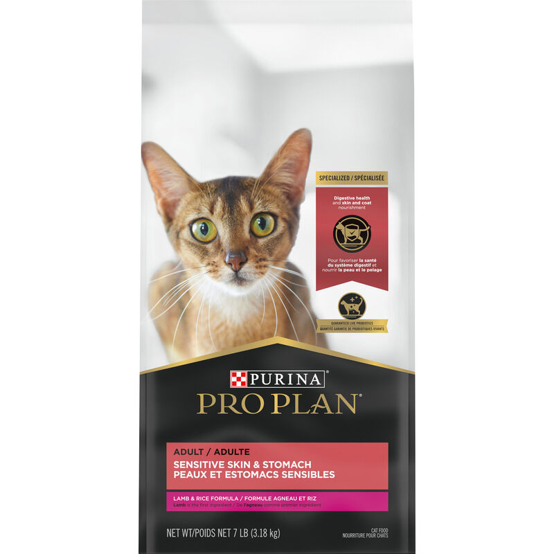Purina Pro Plan Specialized Sensitive Skin & Stomach Adult, Lamb & Rice Dry Cat Food Formula 3.18kg image number null