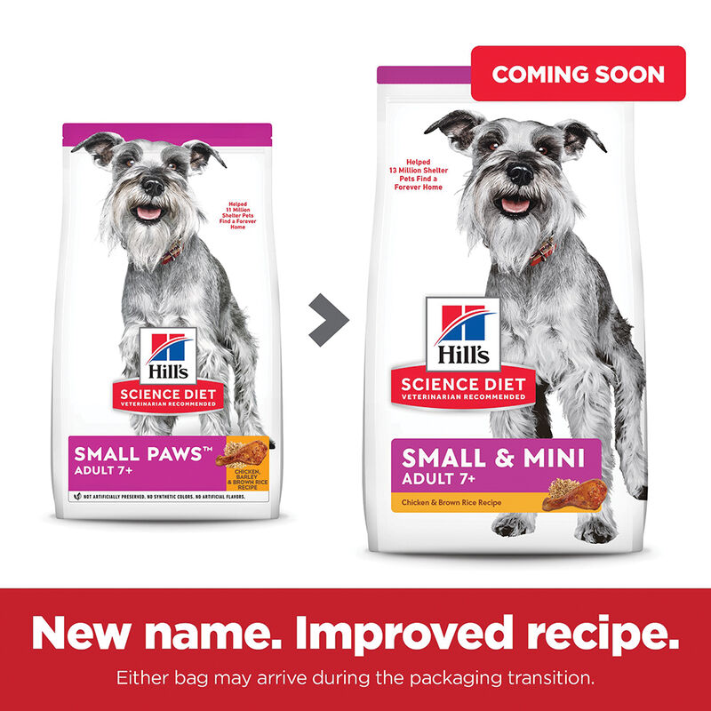 Science Diet, Adult 7+ Small Paws Chicken Meal, Barley & Brown Rice Recipe Dry Dog Food, 2.04 kg - D image number null