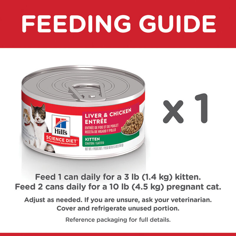 Science Diet, Kitten Liver & Chicken Canned Cat Food, 156g - Wet Cat Food image number null