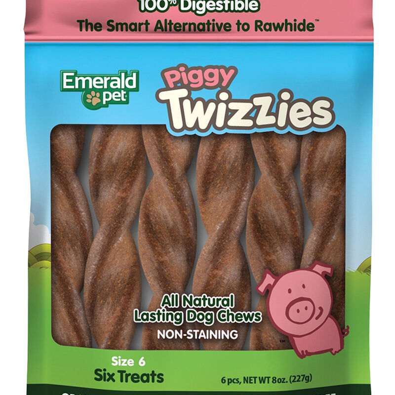 Emerald Pet, Twizzies, LID GF Chew - Piggy - 6" - 6 pk image number null