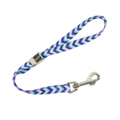Adjustable Grooming Loop with Bolt Snap, Teal Purple Diamonds, 5/8" x 24"