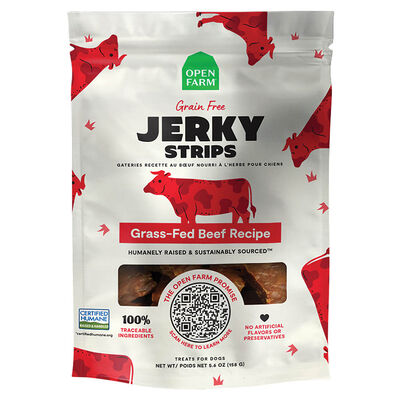 Open Farm, GF Jerky Strips - Grass-Fed Beef -158 g - Dog Treat