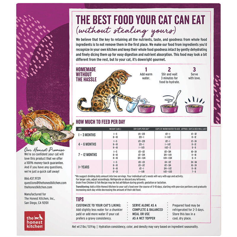 The Honest Kitchen, Adult Feline - GF Chicken & Fish - 0.90 kg - Freeze Dried Cat Food image number null