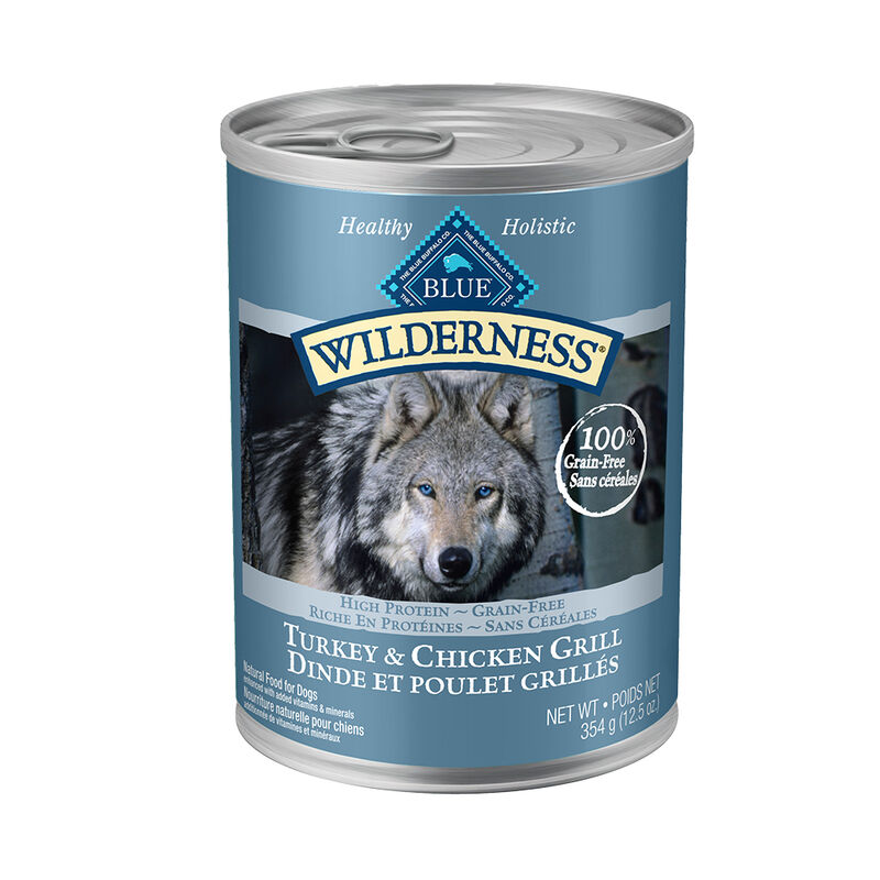 Blue Buffalo, Canned Dog Food, Wilderness, Turkey & Chicken Grill - 354 g - Wet Dog Food image number null