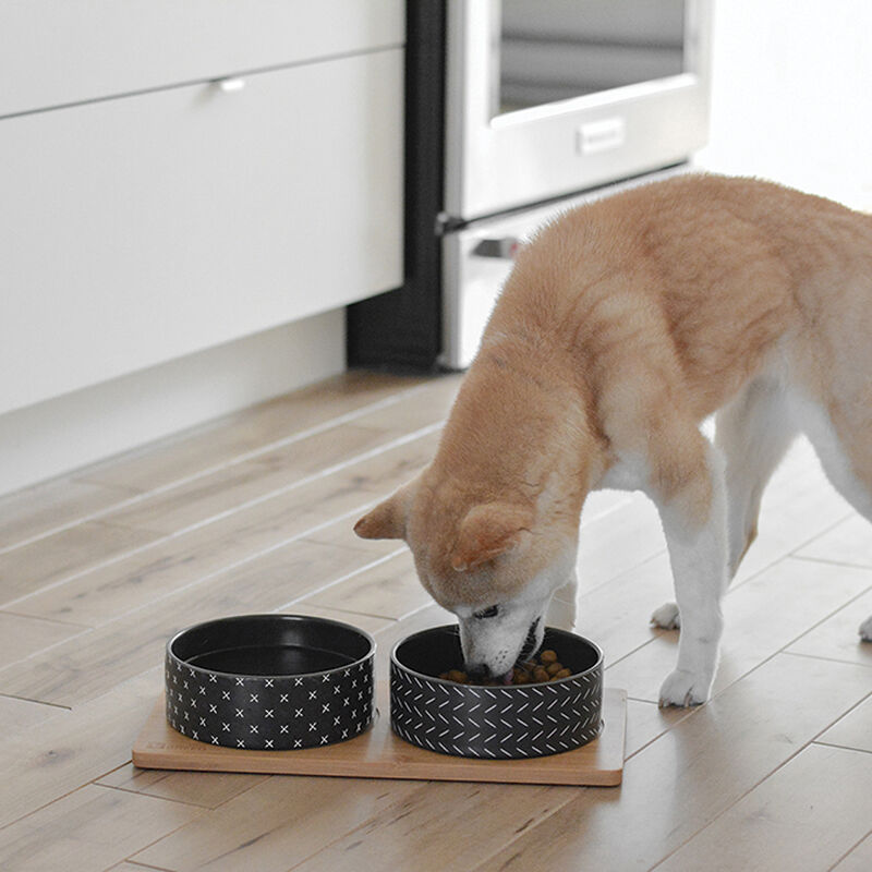 BeOneBreed, Bamboo & Ceramic Bowl - Black - Dog Bowl image number null