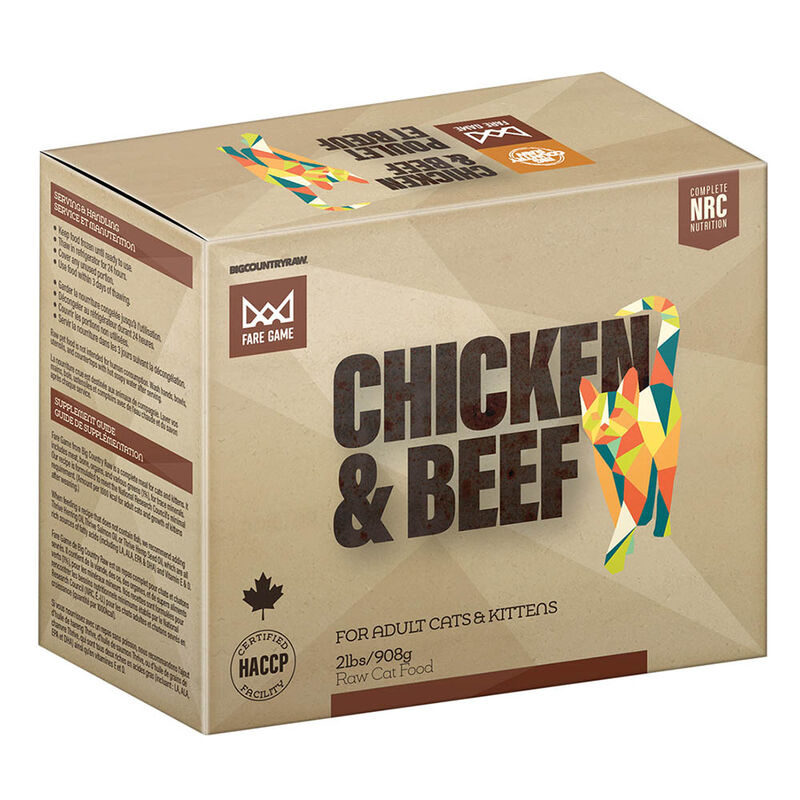 Big Country Raw, Fare Game - Chicken and Beef - 4 x 1/2 lb - Frozen Cat Food image number null