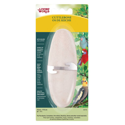 Living World, Cuttlebone with Holder &ndash; Bird Supplement