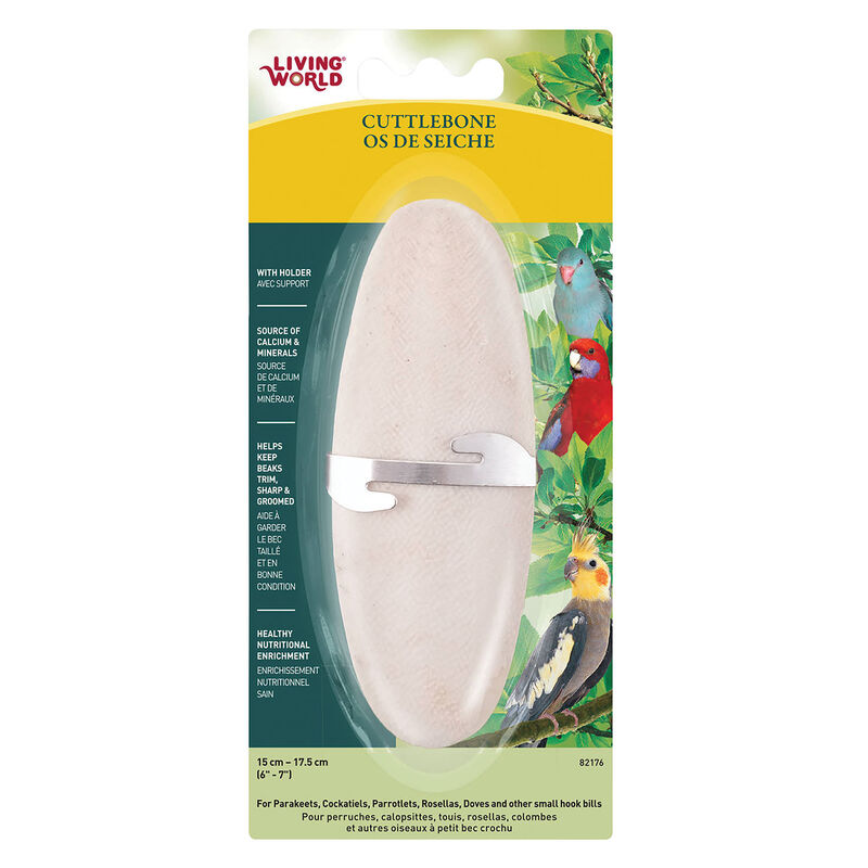 Living World, Cuttlebone with Holder &ndash; Bird Supplement image number null