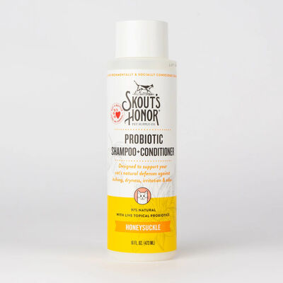 Skouts Honor, Probiotic Shampoo + Conditioner for Cats - Honeysuckle - 16 oz
