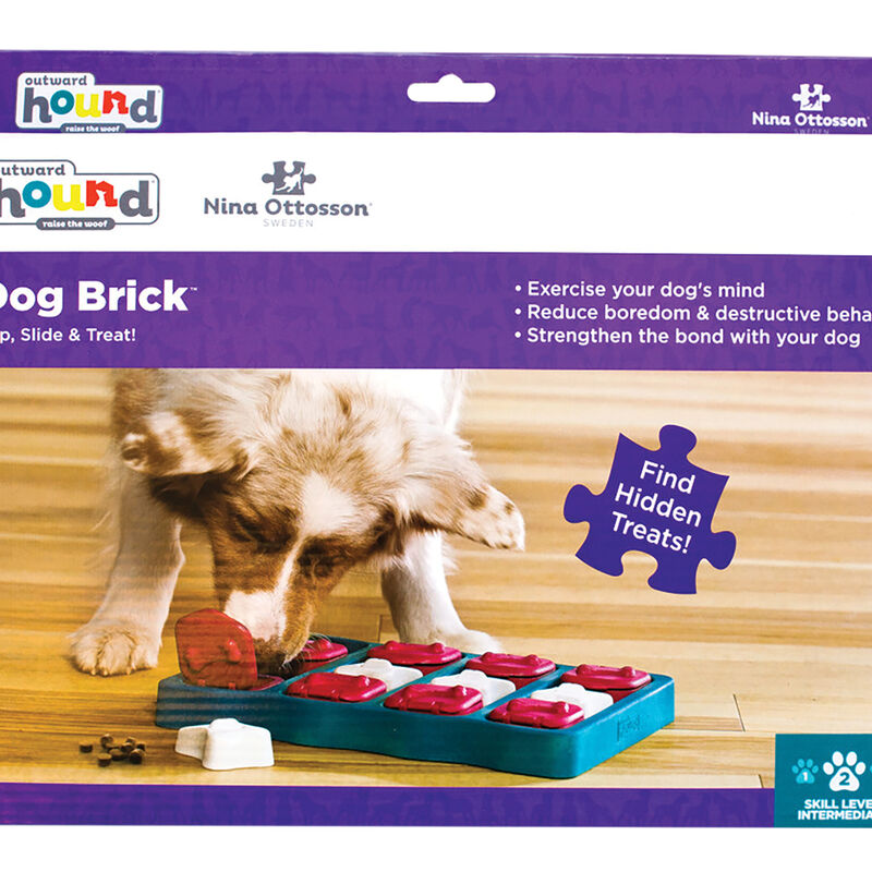 Outward Hound, Nina Ottosson, Dog Brick Treat Puzzle - Blue image number null