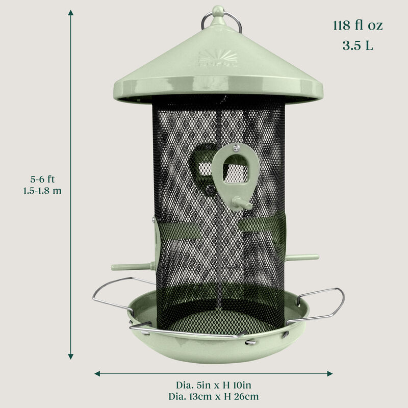 Aurea Metal Bird Feeder - Green image number null