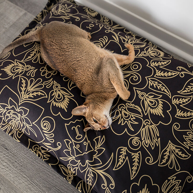 BeOneBreed, Cloud Pillow - Gold Flowers - Plush Dog Bed image number null