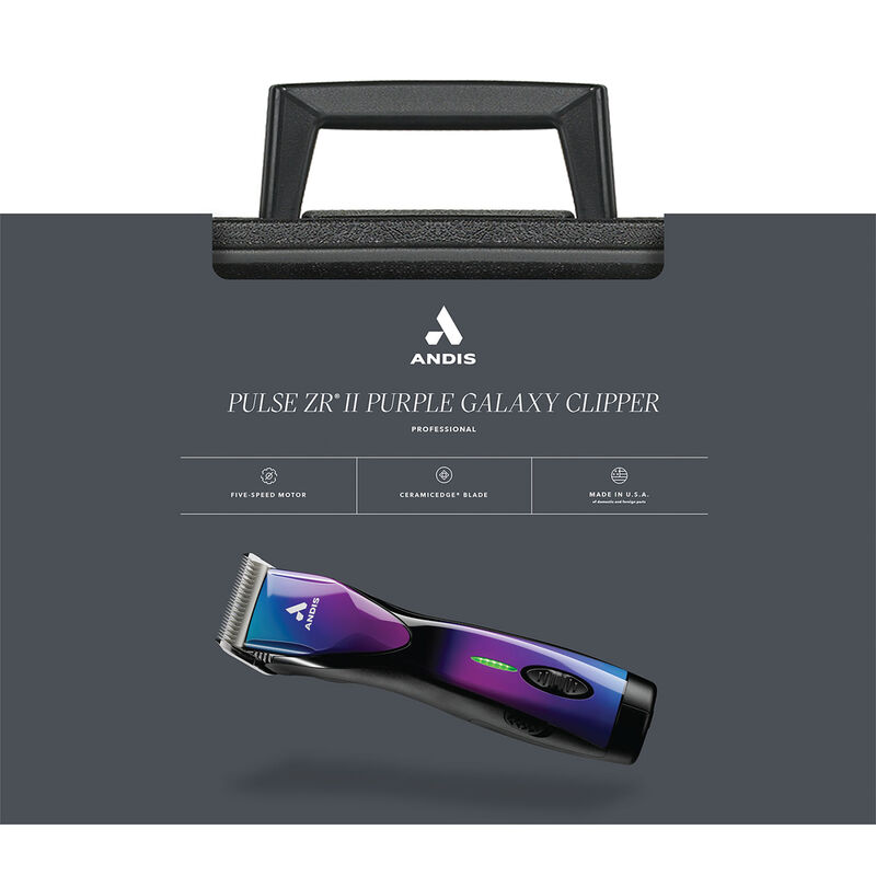 Andis, Pulse ZR II Galaxy Cordless Clipper - Purple - Grooming Clipper image number null