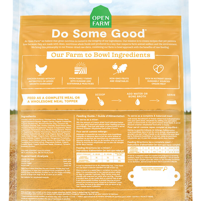 Open Farm, Harvest Chicken Freeze Dried Raw Dog Food - Freeze Dried Dog Food image number null