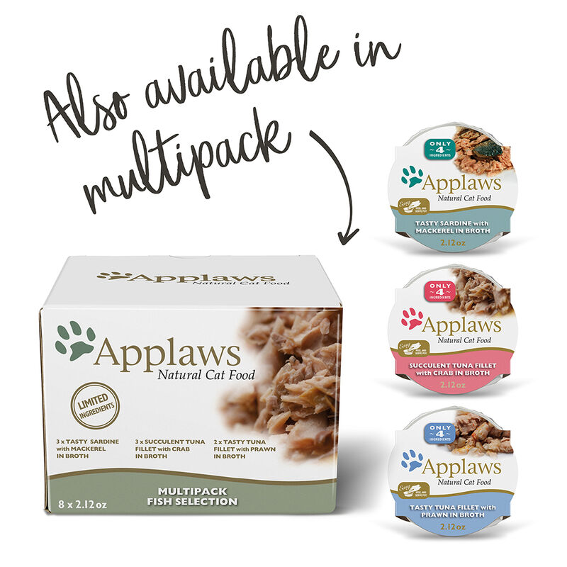 Applaws, Pot, Feline Adult - Tuna Fillet w/ Crab - 60 g - Wet Cat Food image number null