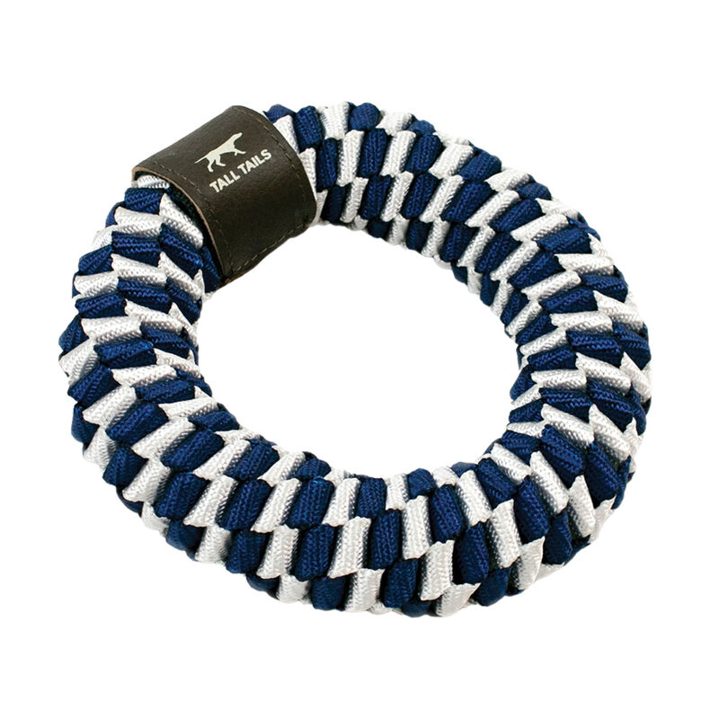 Tall Tails, Braided Ring - Navy - 6" - Tug Dog Toy image number null