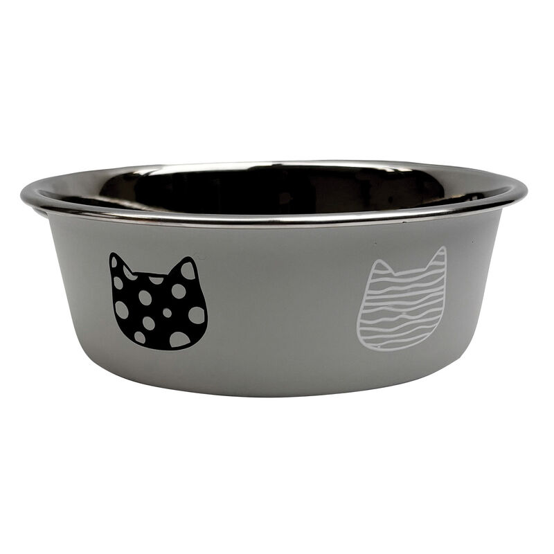 Brigade Printed Cat Bowl -  Light Gray image number null