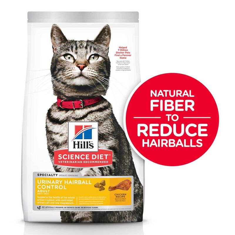 Science Diet, Adult Urinary & Hairball Control Chicken Recipe Dry Cat Food - Dry Cat Food image number null