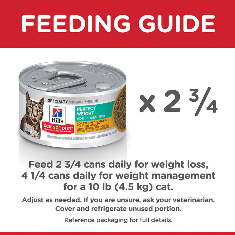 Science Diet, Perfect Weight Roasted Vegetable and Chicken Medley Canned Cat Food for healthy weight image number null