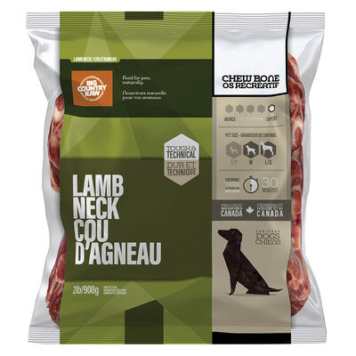 Big Country Raw, Lamb Neck Bone - 2 lb - Frozen Dog Food