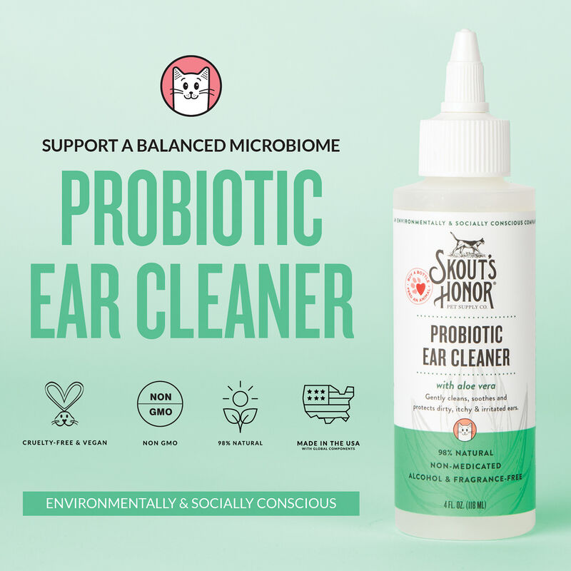 Skouts Honor, Probiotic Ear Cleaner for Cats - 4 oz image number null
