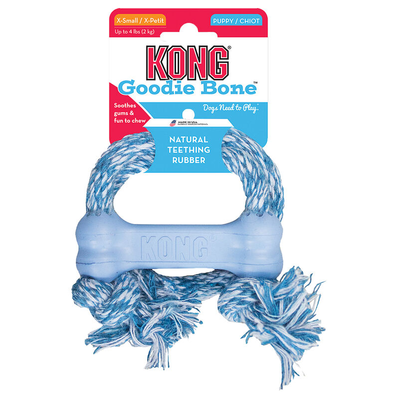 KONG, Puppy Goodie Bone with Rope - X-Small - Chew Dog Toy image number null
