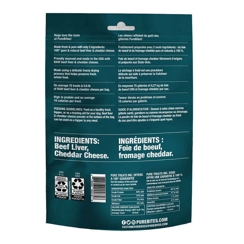 PureBites, Value Size Treats - Beef & Cheese - Freeze Dried Dog Treat image number null