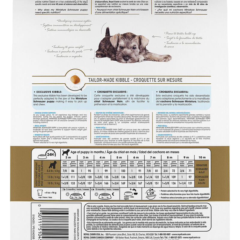 Royal Canin, Breed Health Nutrition Miniature Schnauzer Puppy 2.5LBS - Dry Dog Food image number null