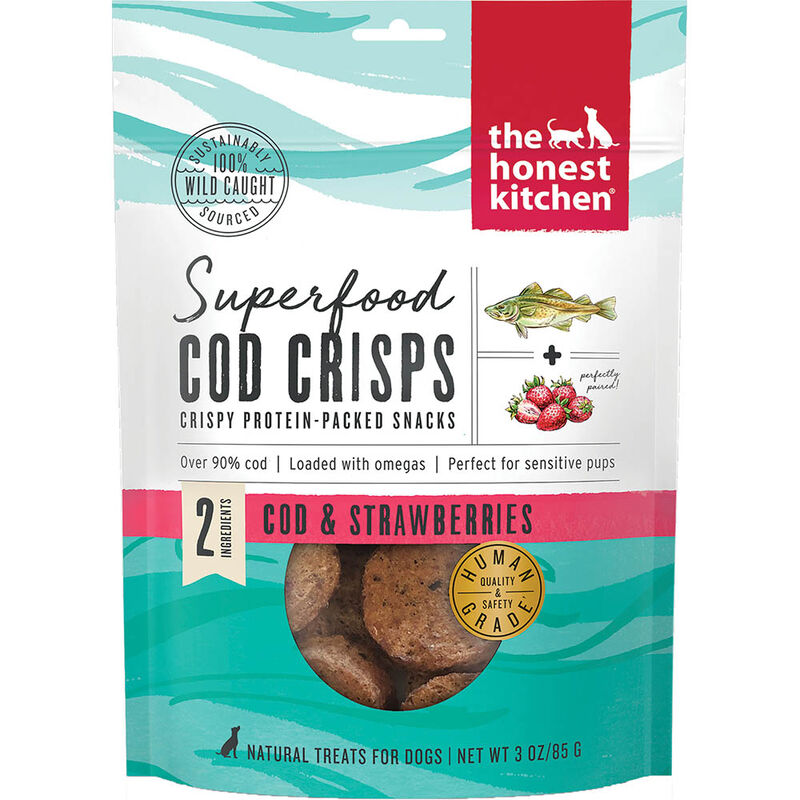 The Honest Kitchen, Superfood Cod Crisps, Cod & Strawberry - Dog Treat image number null
