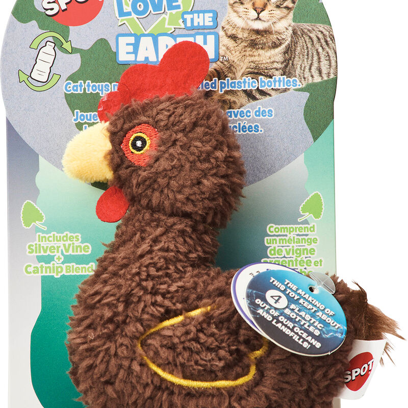 SPOT, Love the Earth, Barnyard Bird - Asst 4" - Chase Cat Toy image number null