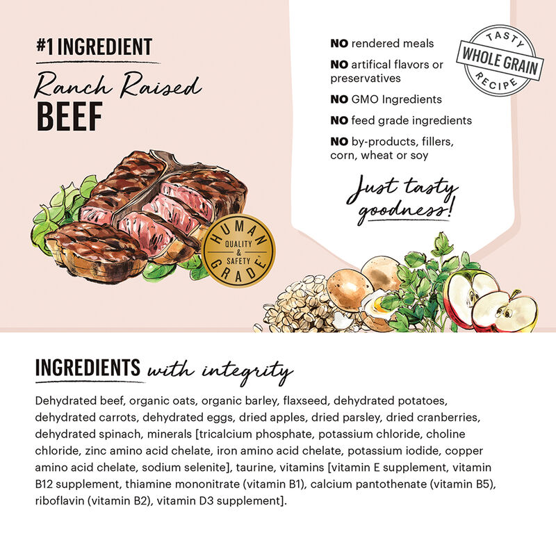 The Honest Kitchen, Whole Grain Beef Recipe - Freeze Dried Dog Food image number null