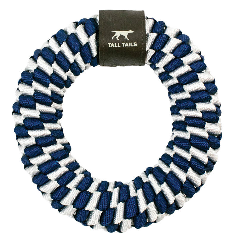 Tall Tails, Braided Ring - Navy - 6" - Tug Dog Toy image number null
