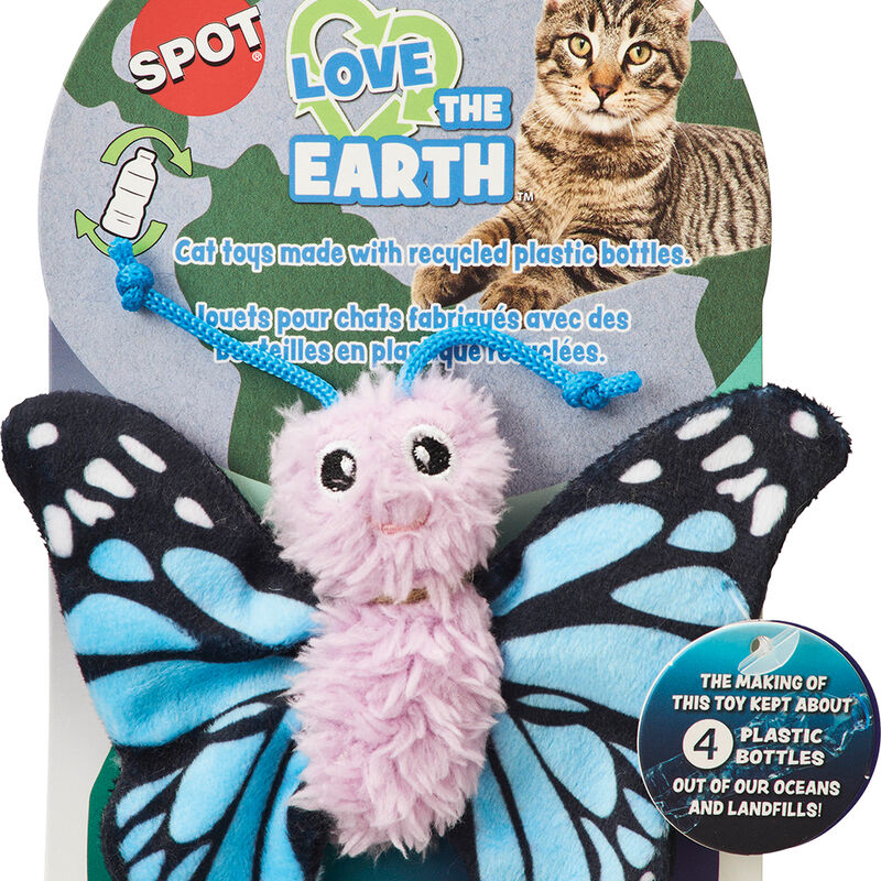 SPOT, Love the Earth, Butterfly - Asst 4" - Chase Cat Toy image number null