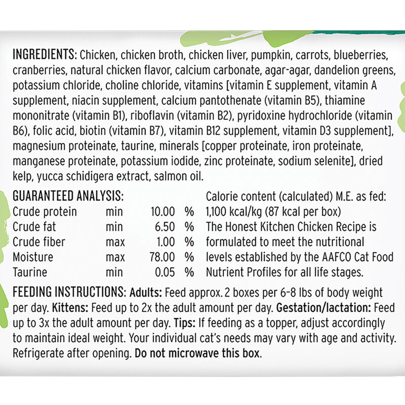 The Honest Kitchen, Câté™ Grain Free Chicken Pâté - 79.4 g - Wet Cat Food image number null