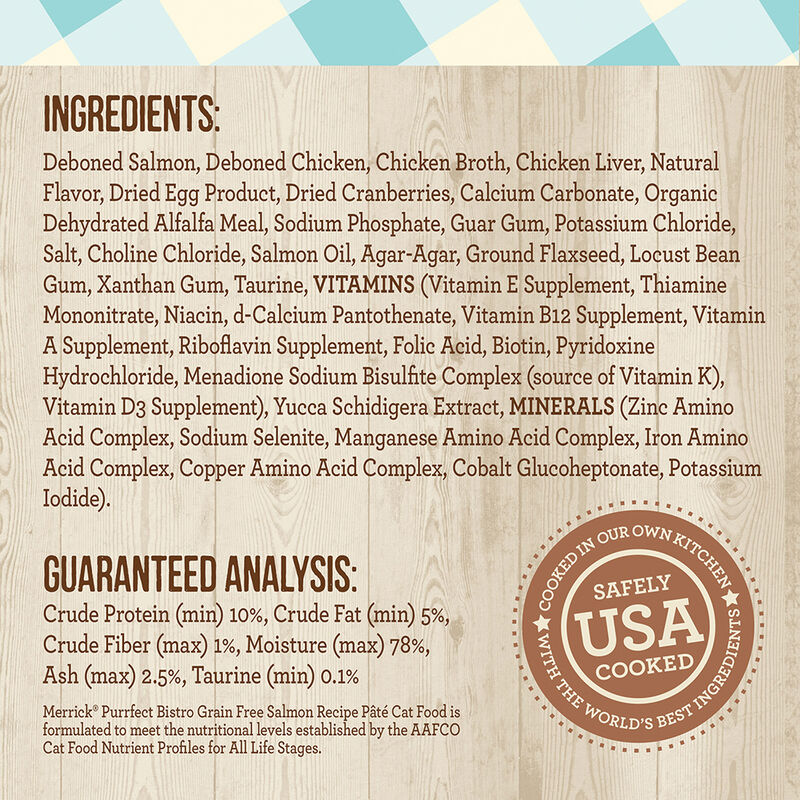 Merrick, Purrfect Bistro Cat Can, Salmon Pate - Wet Cat Food image number null