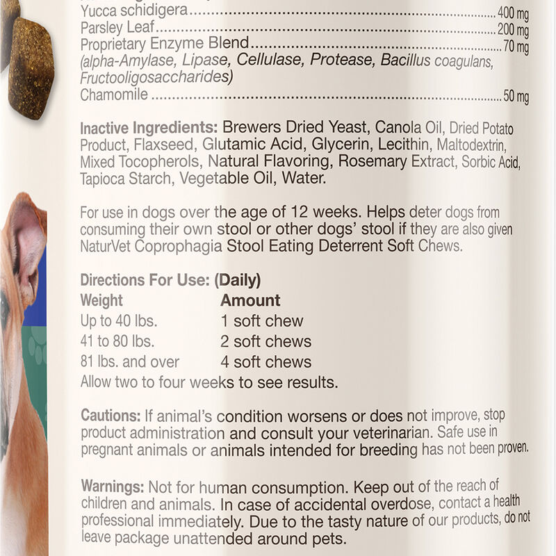 NaturVet, Coprophagia Soft Chew - 60 ct image number null