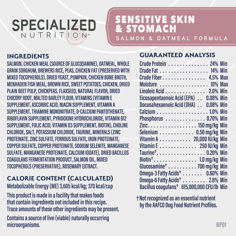 Natural Balance, Specialized Nutrition - Sensitive Skin & Stomach Salmon & Oatmeal Formula - Dry Dog image number null