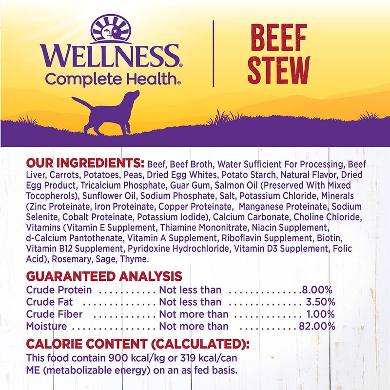 Wellness, Canned Dog Food, Chunks & Gravy, Beef Stew with Carrots & Potatoes - 12.5 oz - Wet Dog Foo image number null