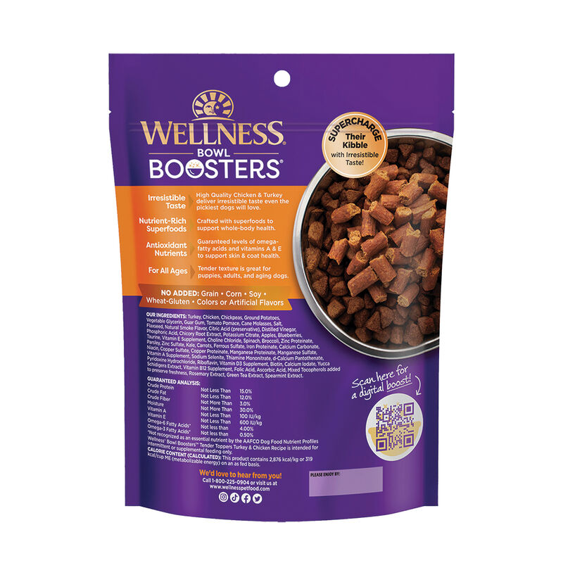 Wellness, Bowl Boosters - Tender Toppers Turkey & Chicken Recipe - 227 g - Freeze Dried Dog Food image number null