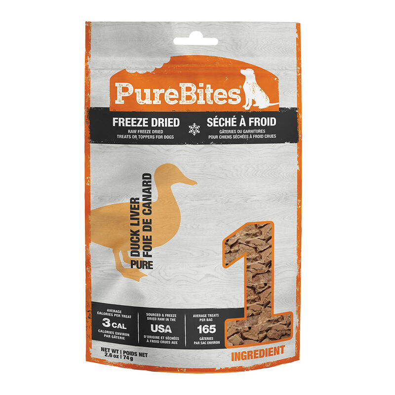 PureBites, Mid Size Dog Treats, Duck - 74 g - Freeze Dried Dog Treat image number null