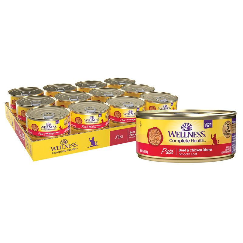Wellness, Canned Cat Food, Complete Health, Beef & Chicken - Wet Cat Food image number null