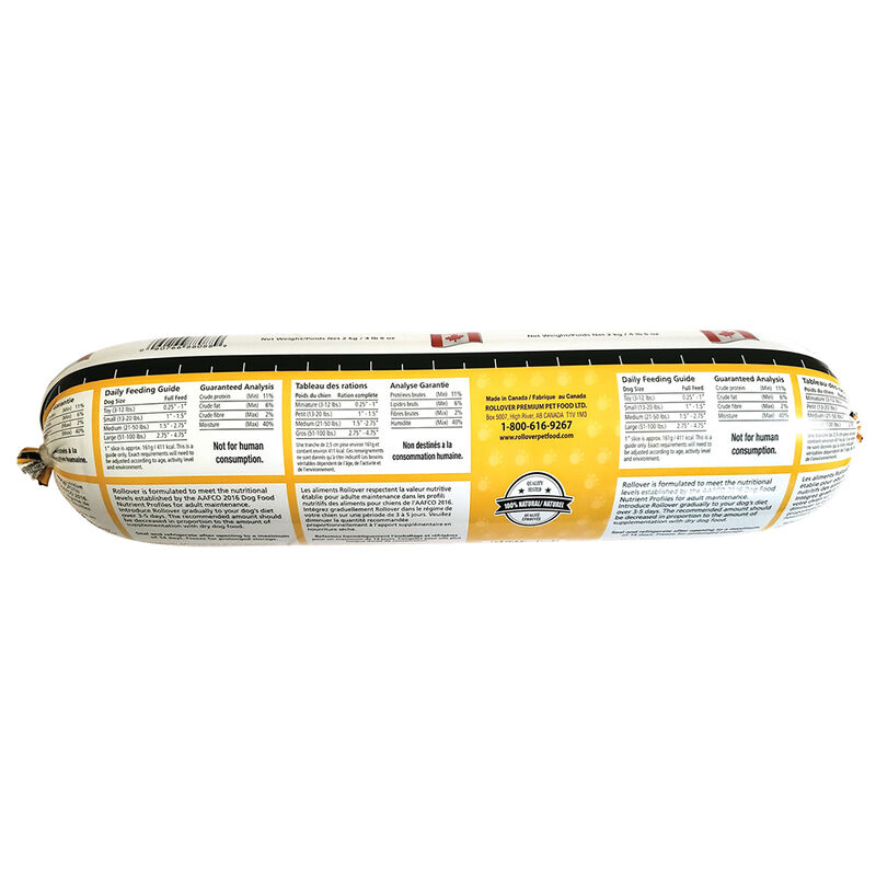 Rollover, Dog Food, Semi-Soft Premium Roll, Chicken image number null