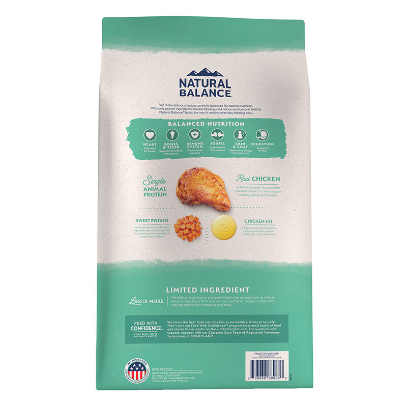 Natural Balance, Adult LID - Chicken & Sweet Potato - Dry Dog Food image number null