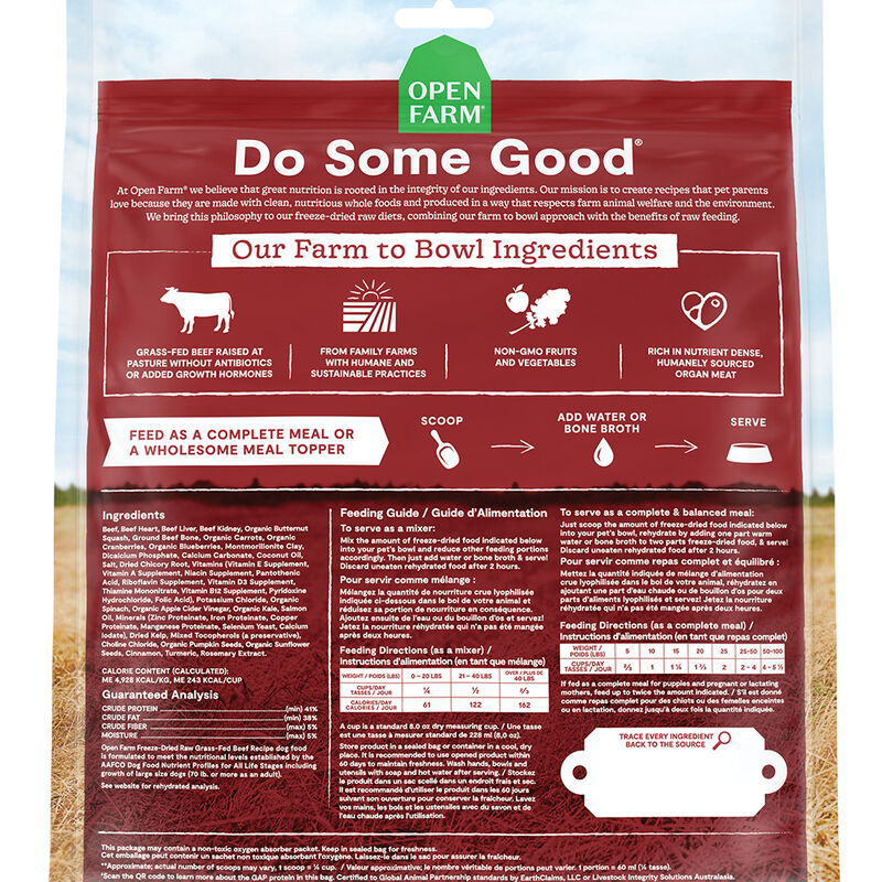 Open Farm, Freeze Dried Raw Morsels - Grass-Fed Beef - Freeze Dried Dog Food image number null