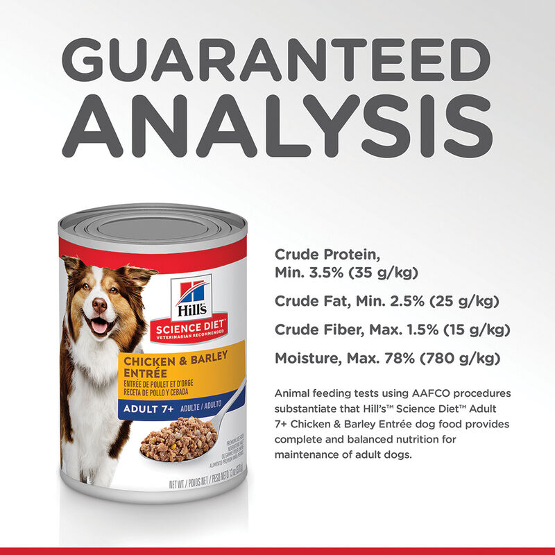 Science Diet, Adult 7+ Chicken & Barley Canned Dog Food, 370 g - Wet Dog Food image number null