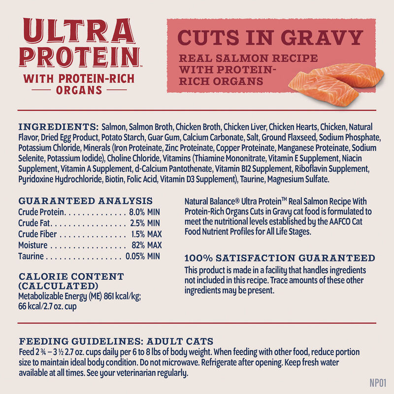 Natural Balance, Ultra Protein - Salmon & Organ Meats in Gravy - Wet Cat Food image number null