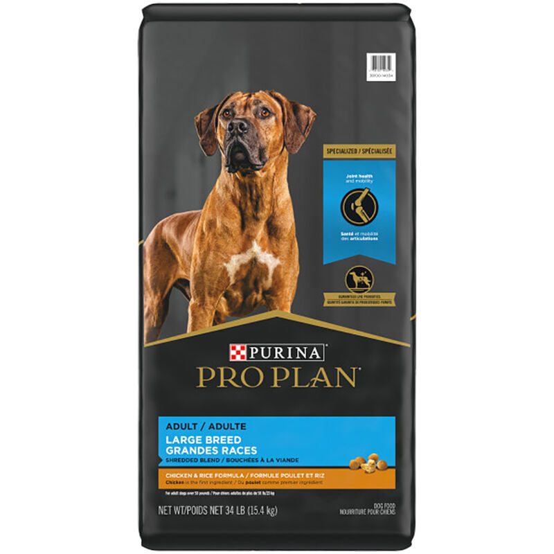 Purina Pro Plan Specialized Large Breed Shredded Blend Adult, Chicken & Rice Dry Dog Food 15.4kg image number null