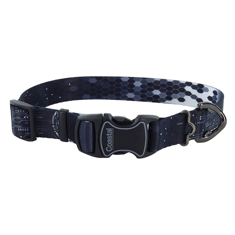 Adjustable Fashion Dog Collar, Digital Matrix, Small - 5/8" x 10-14" image number null